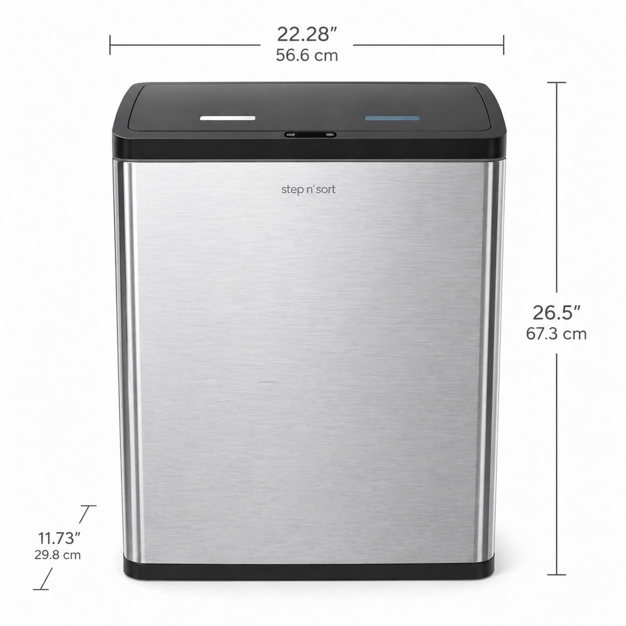 Step N' Sort 60L Motion Sensor Dual Trash and Recycling Bin